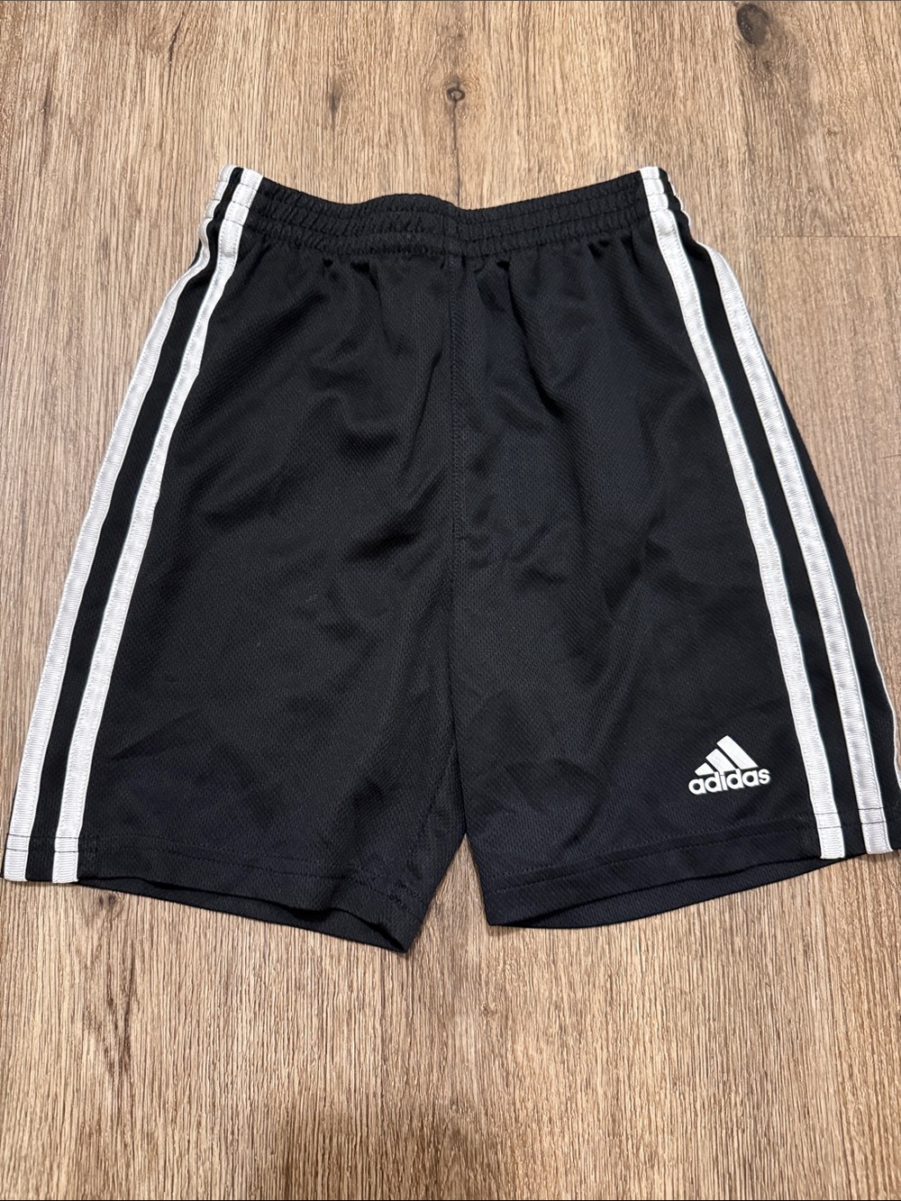 adidas Black Shorts with White Side Stripes - Kids